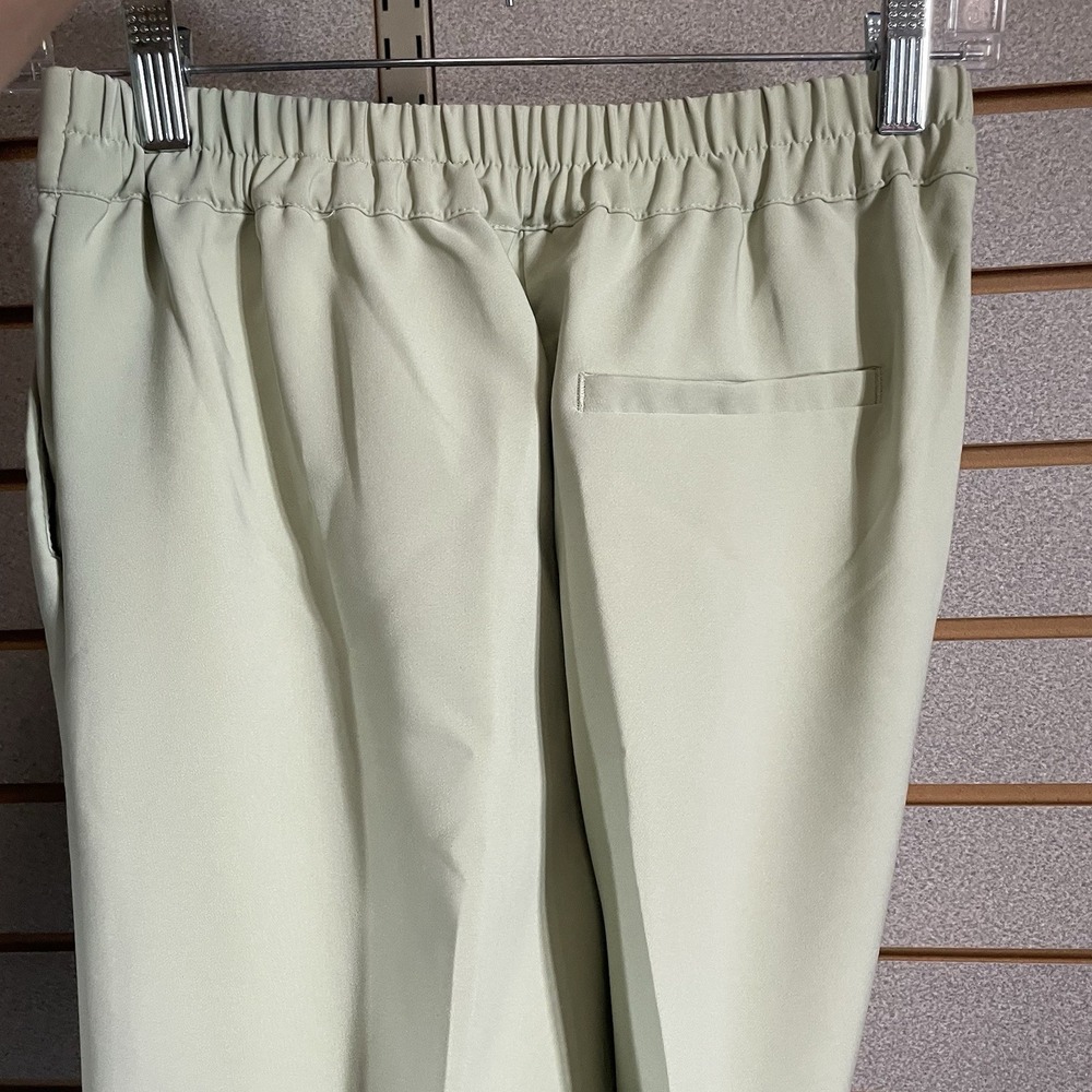 Love Tree M Light Green Lightweight Dress Pants Pockets Elastic Waist Boutique - Picture 3 of 9